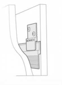 This drawing provides a view through the wall of a Monarch Z Clip engaged with a continuous length.