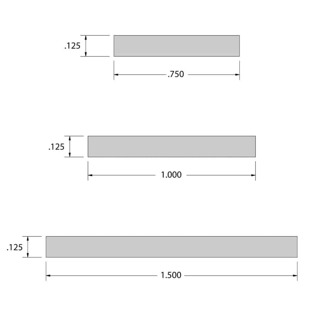 Flat Bar Widths - Technical Drawings