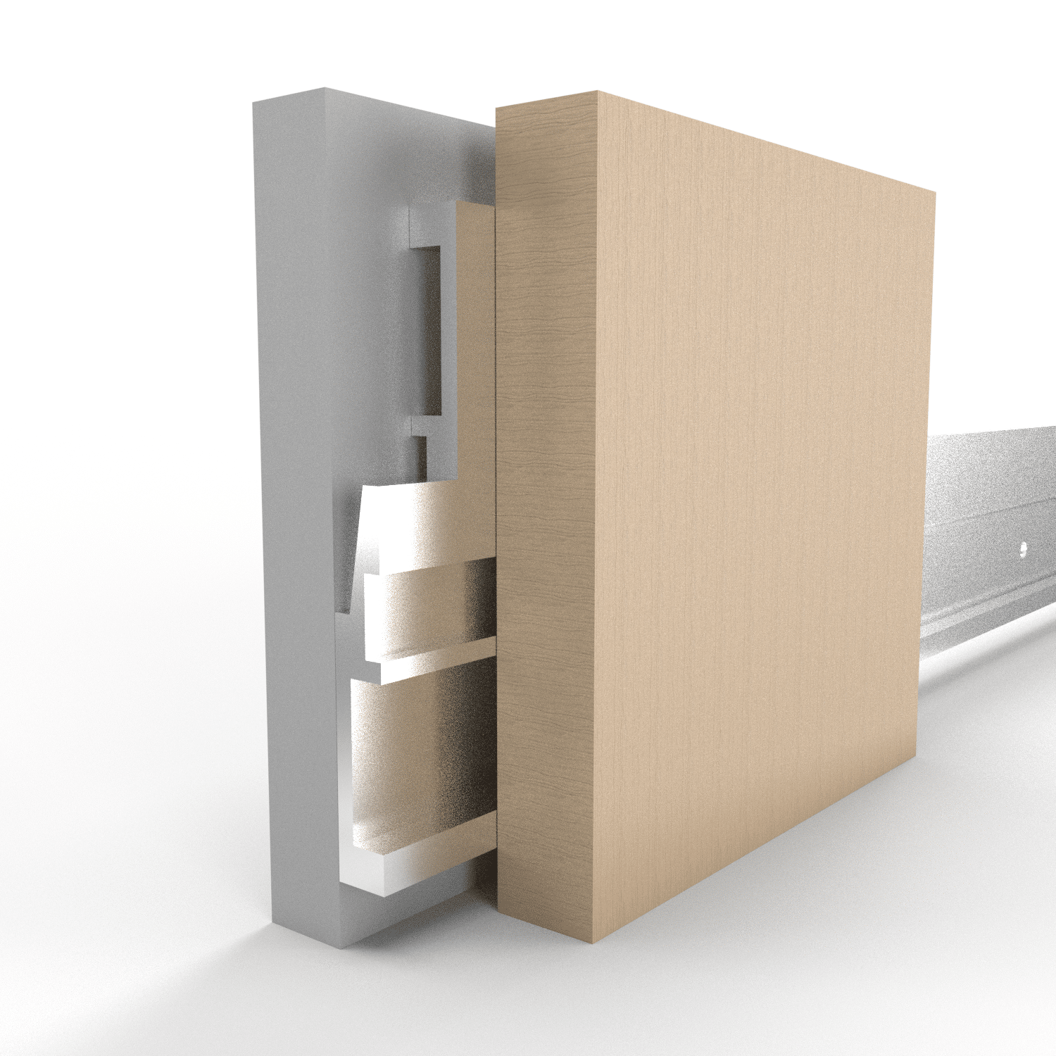 MFSTR-0375_Panel_Iso-Current View Aluminum Z Clip, High Load Capacity, 2 Inch Stock Clip Size, 3/8 Inch Projection, 3/4 Inch Lift-Off, MFSTR-0375 - Panel / Substrate ISO