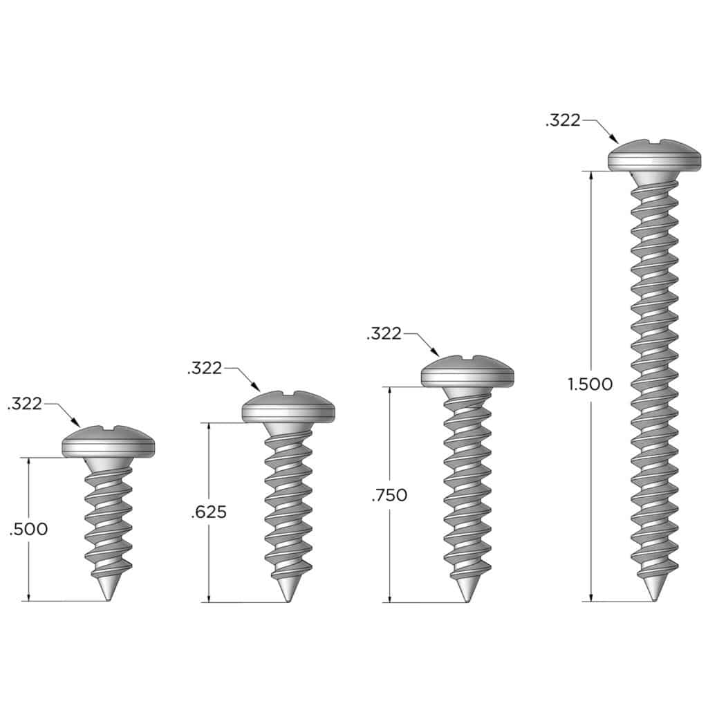#8 Panel Mounting Screws for Z Clips & Rails (Pan Head, Steel, Zinc Plated)