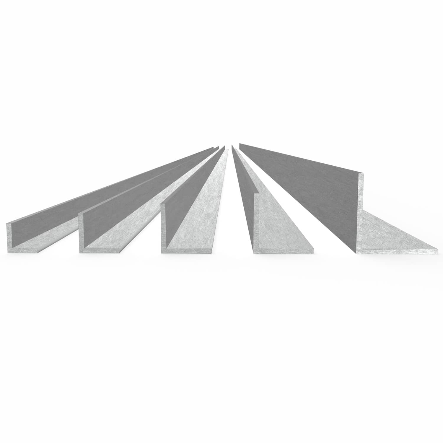 Angles-Family-Front-Mill-Finish Architectural Aluminum Angles – Mill Finish 6063-T6 Alloy Profiles for Trim, Framing & Millwork