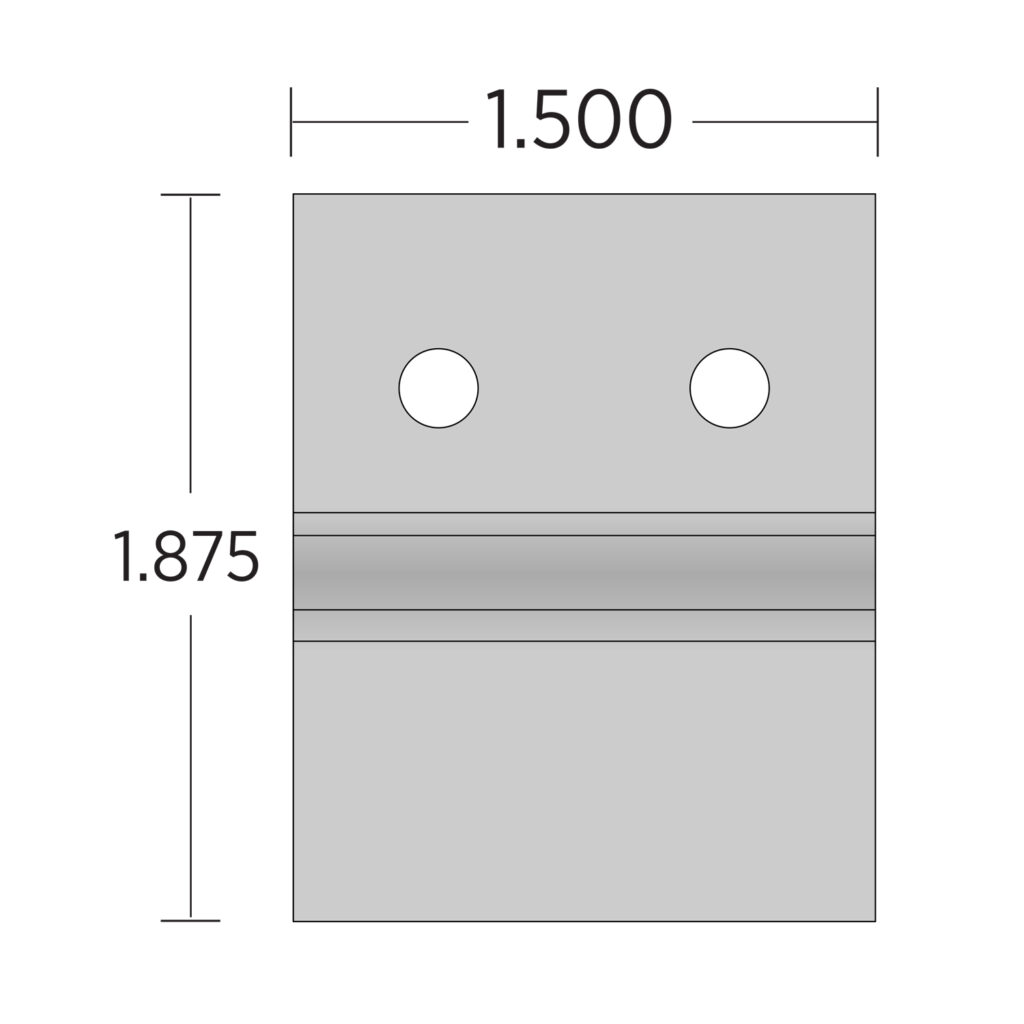 Stainless Steel, Heavy Duty Z Clip, 1-1/2 Inch Stock Clip Size, 1/4 Inch Projection, 3/4 Inch Lift-Off, MFSSHD