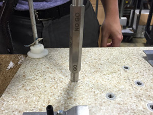 The hole can then be tested using the Keep-nut Gauge to ensure correct depth and diameter.