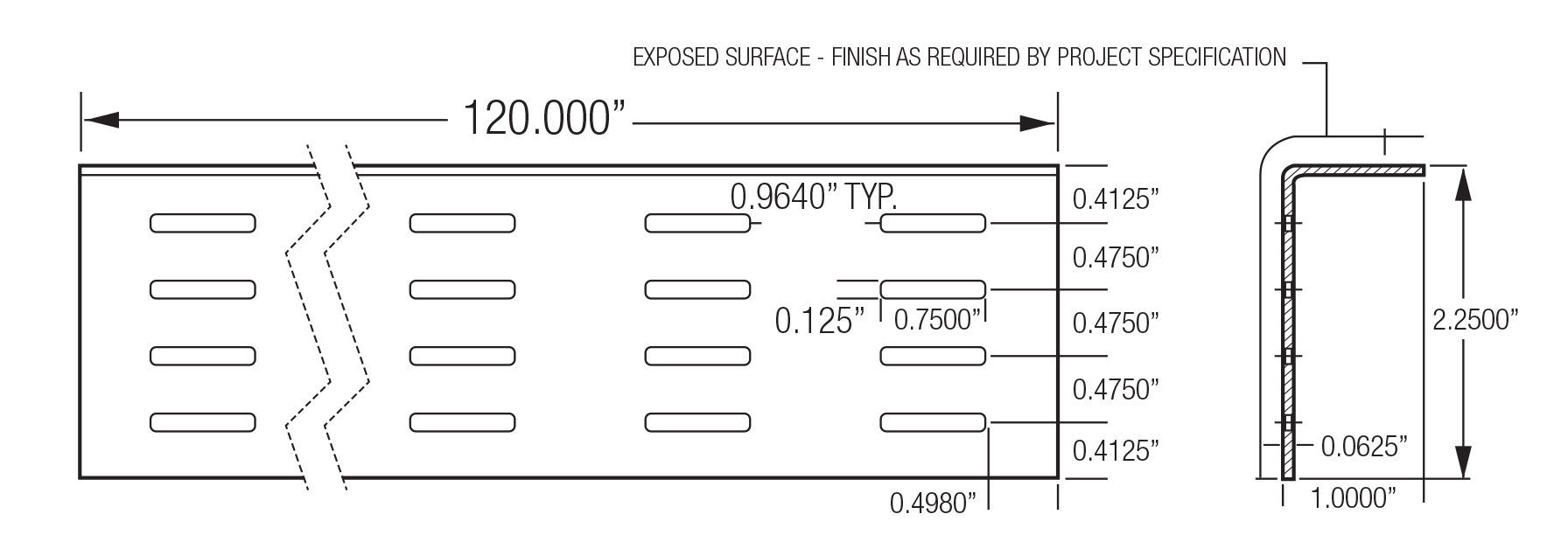 Monarch Metal Cladding & Rain Screen System - 210-001 2.25“ Vent Screen